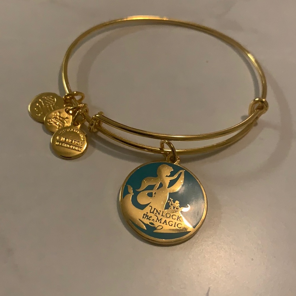 Alex and Ani Gold and Blue Bracelet